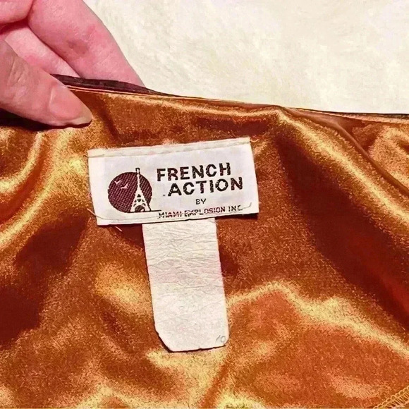 VTG French Action By Miami Explosion Open Front Chiffon Kimono Jacket Womens S/M - Picture 9 of 9